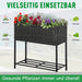 Poly Rattan Hochbeet Blumenkasten mit Füßen Blumentopf mit Ablage Mischbraun, 70x30x70cm