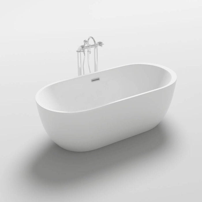 Badewanne freistehend schwarz MAMOTO WHITE ohne Armatur - 170x80x58cm