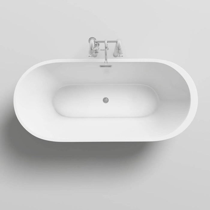 Badewanne freistehend schwarz MAMOTO WHITE ohne Armatur - 170x80x58cm