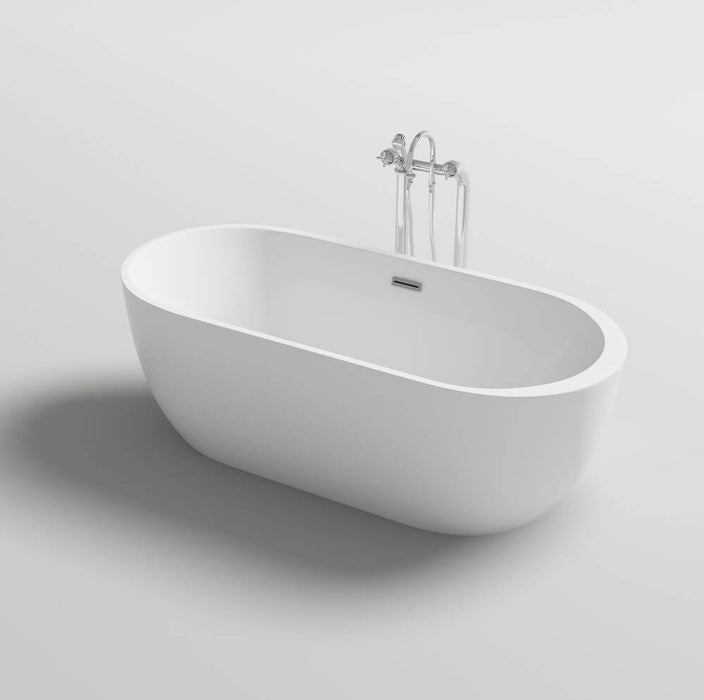 Badewanne freistehend schwarz MAMOTO WHITE ohne Armatur - 170x80x58cm