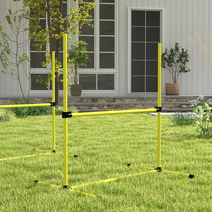 Hunde Agility-Set mit Hürden Slamonstangen Bodenstangen, 99x65x94cm