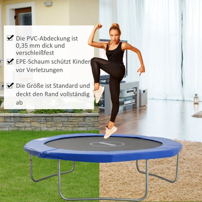 Trampolin Randabdeckung Sicherheitsnetz Wetterplane 8ft 10ft 12ft 15ft Randabdeckung: Ø 305cm-Blau(Trampolin nicht enthalten)