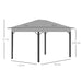 Pavillon Gartenpavillon 4x3m Gartenzelt Festzelt Partyzelt mit 4x Seitenteile Aluminium Polyester Grau