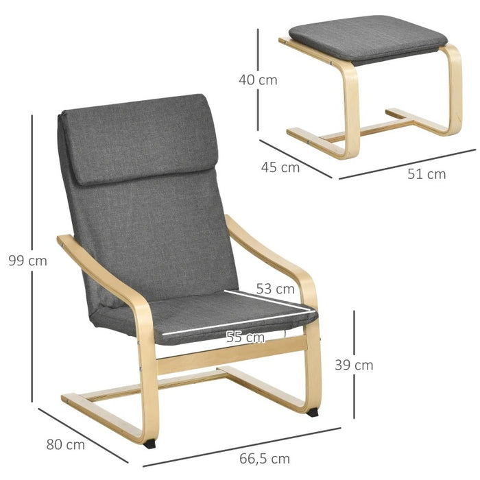 Fauteuil avec tabouret de pied ensemble de fauteuil de faute