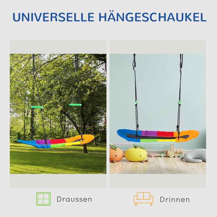 Nestschaukel Baumschaukel Kinderschaukel Schaukelsitz für 1-2 Kinder zwischen 3-14 Jahren Outdoor 100-160 cm verstellbaren Seil belastbar bis 200 kg Oxfordstoff mehrfarbig