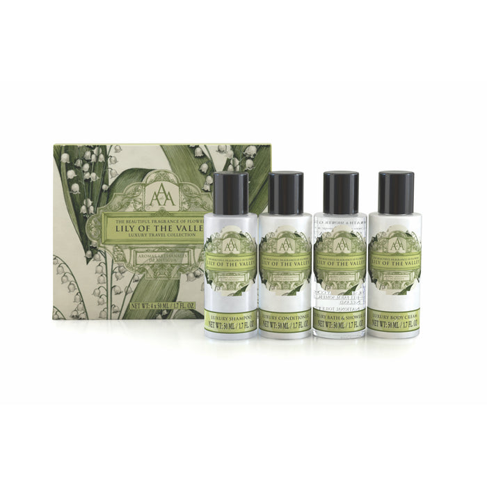 Ensemble de voyage avec shampooing, revitalisant, gel de douche, lotion pour le corps Triple AAA - Mashöckchen, 4x50ml