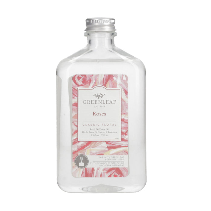 Roseau huile diffuse verte-feuilles - roses, 250 ml