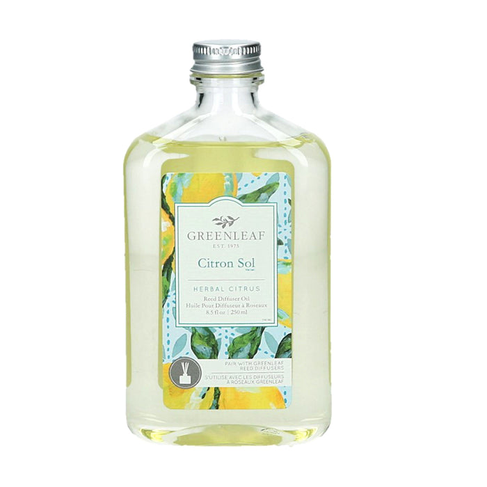 Roseau huile diffuse verte-feuille - Citron Sol, 250 ml