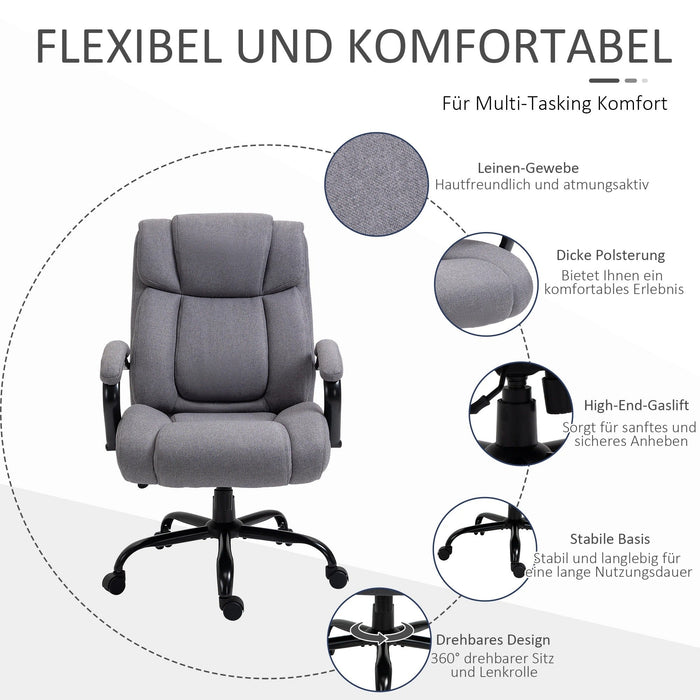 Bürostuhl Schreibtischstuhl Gaming-Stuhl Wippfunktion dick gepolstert ergonomisch Hellgrau, 72,5x83x110-118cm