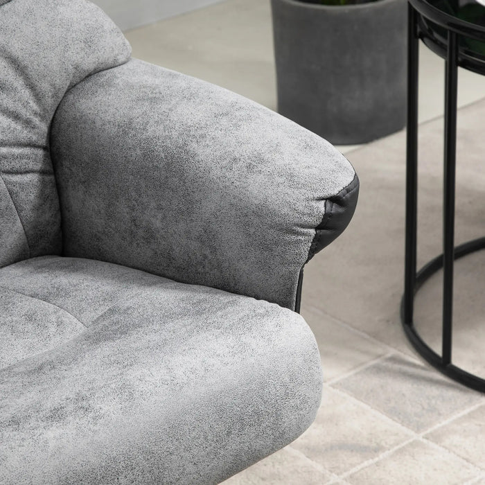 Détendez le fauteuil avec tabouret à 360 ° Couverture respirante rotative gris, 78x82.5x109cm