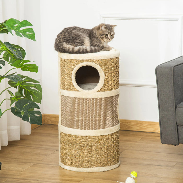 Scratch Bin, Cat Scratching Post pour les niveaux de chats 3 avec une peluche de sisal, hauteur 70 cm