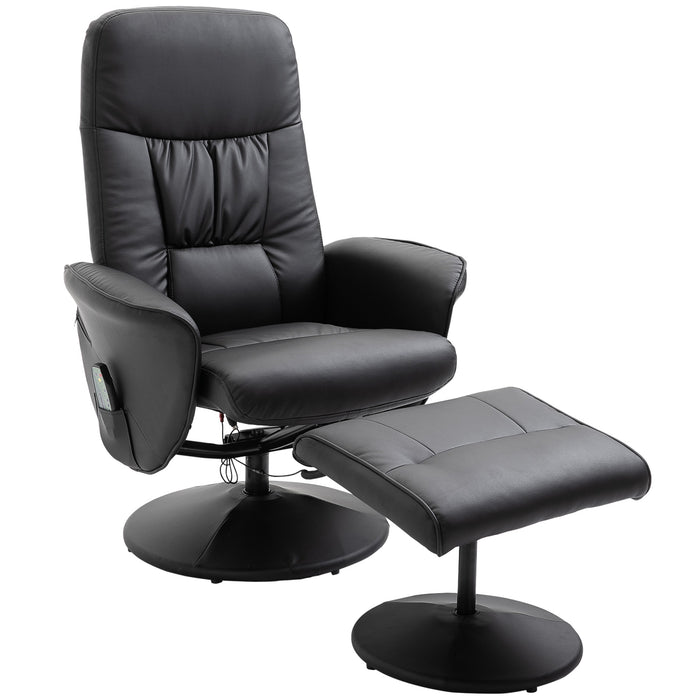 Massage chair with foot stool lying function with 10 vibration points 76x81x105cm