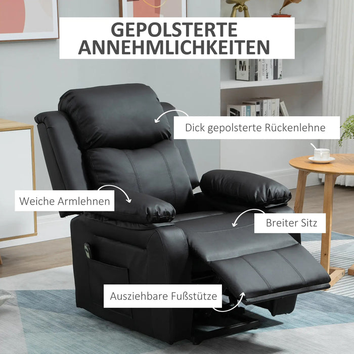 Détendez le fauteuil avec stand -Up Aide, y compris le support des pieds et la télécommande d'appui