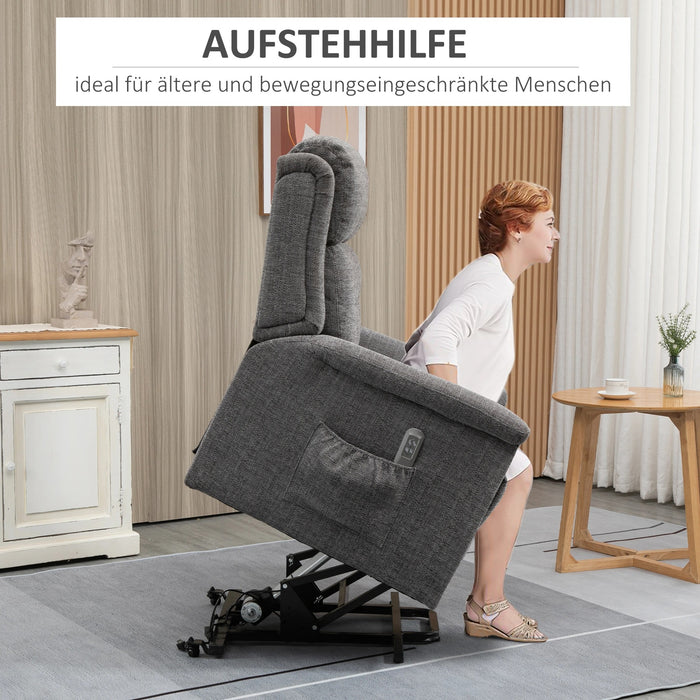 Détendez le fauteuil avec un support - Up, y compris à télécommande de support des pieds Gris en acier, 92x87x108cm