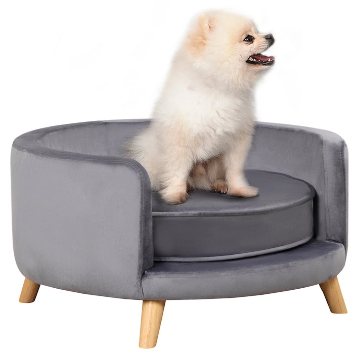 Dog soft seat cushion removable cover gray, 68x68x35cm