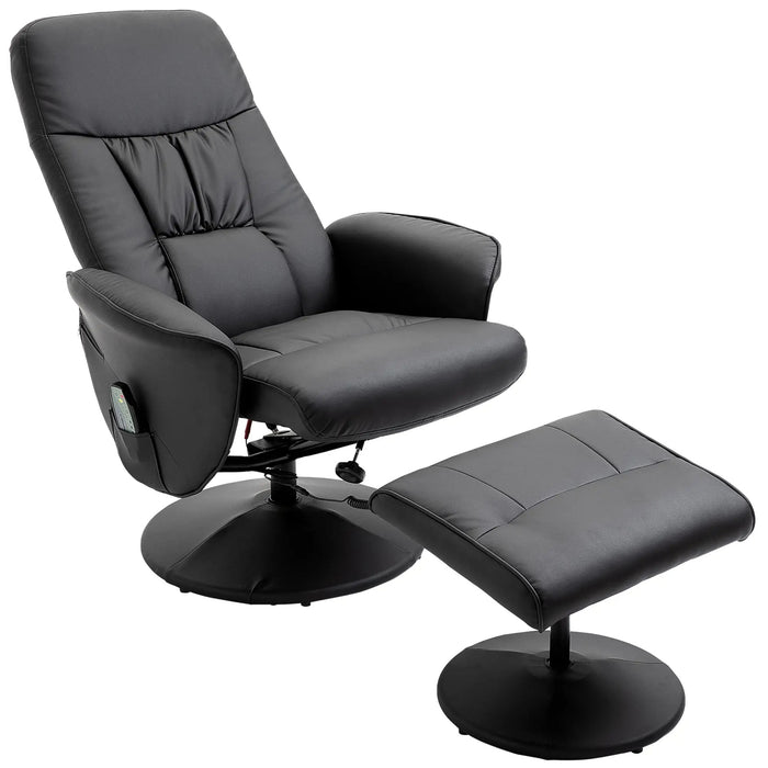 Massage chair with foot stool lying function with 10 vibration points 76x81x105cm