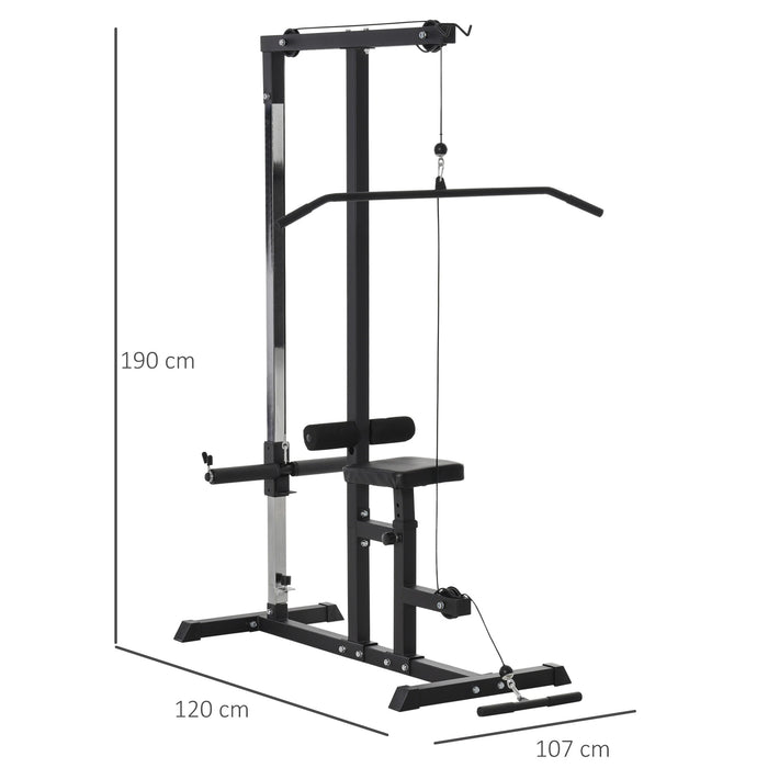 Kraftstation mit Riemenscheibe Sitz verstellbar Stahl Schwarz 107x120x190cm