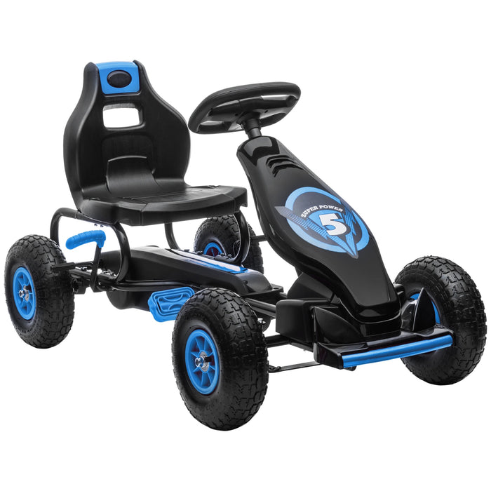 Gokart per bambini con pedali e sedile regolabile da 5 anni, 121x58x61cm