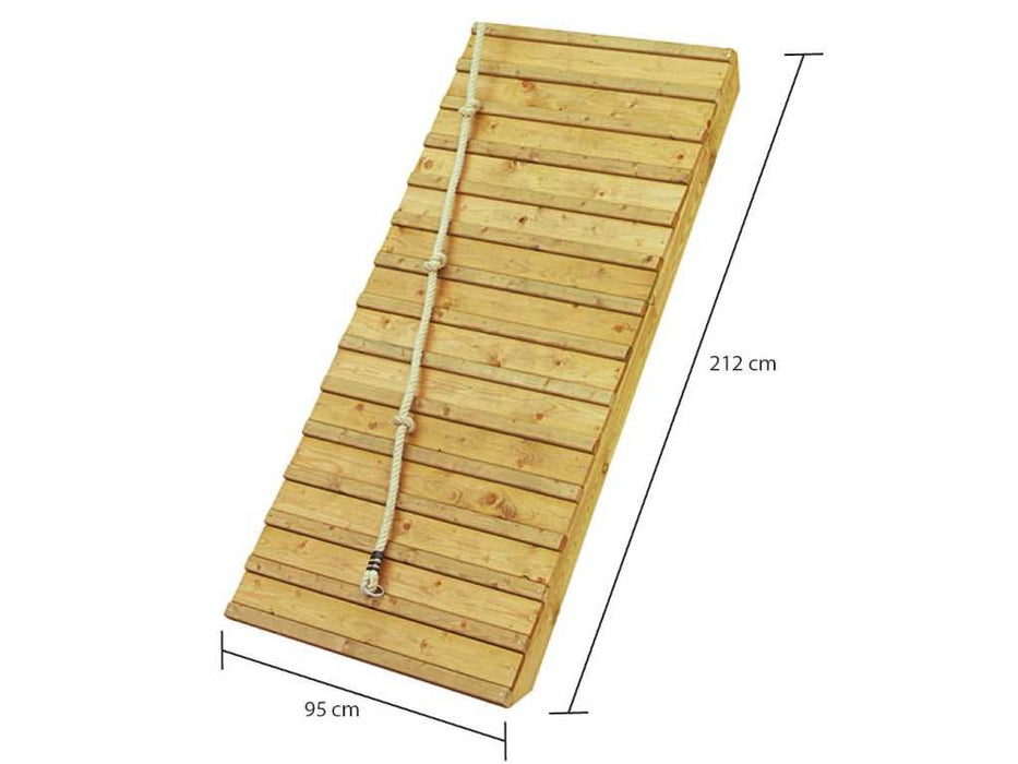 Stelzenhaus «Ben» Natural Wood Ramp et Slide Bleu, 198x244x309cm (BXTXH)