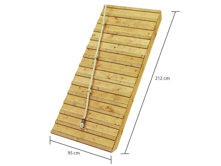 Stelzenhaus «Ben» Natural Wood Ramp et Slide Bleu, 198x244x309cm (BXTXH)