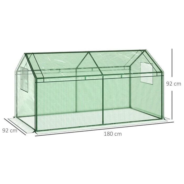 Foliegewächshaus mit Fenster Treibhaus Tomatenhaus Frühbeet 180x92x92cm, Grün