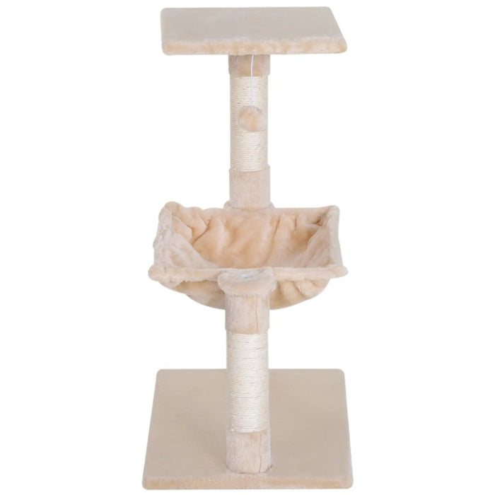 Cat Scratching Post avec sisal colonne en peluche en peluche Chipon de puce beige 50x36x70cm