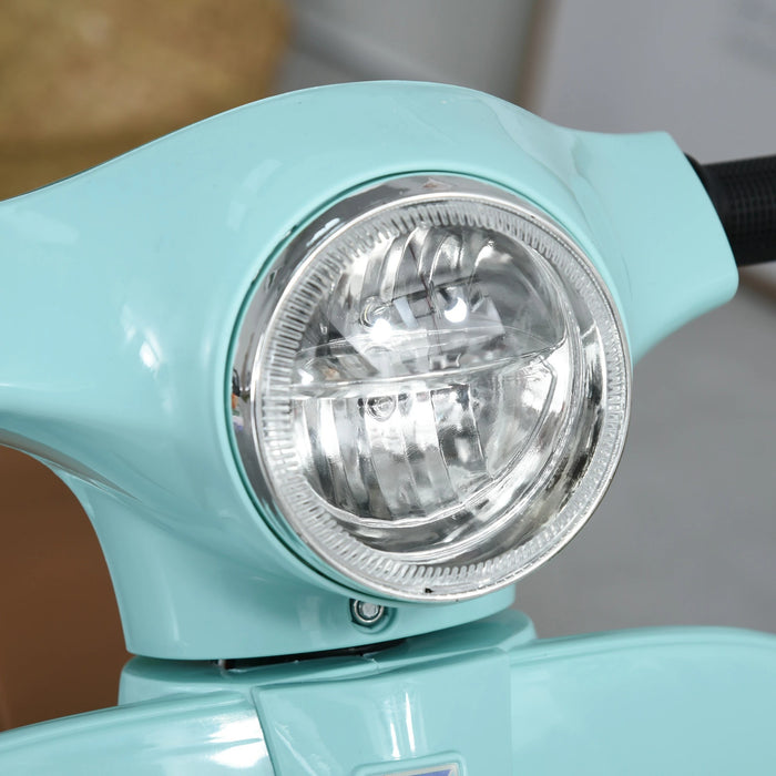 VESPA VESCA Motorcycle Véhicule électrique 18-36 mois 3 km / h LED LUMIÈRE SON PP PLASTIQUE MÉTAL VERT 66.5X38X52CM