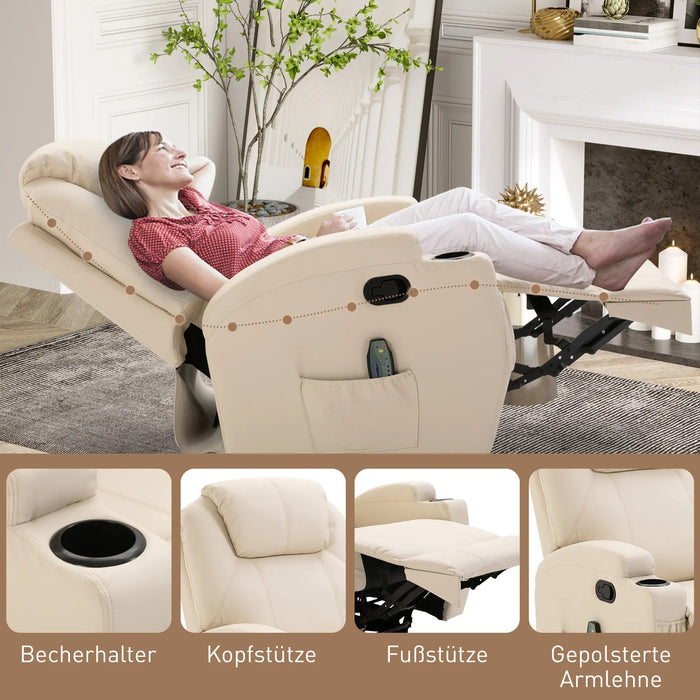 Chaise de massage électrique relaxant fauteuil 5 modes de massage Fonction de mensonge 84x92x109cm