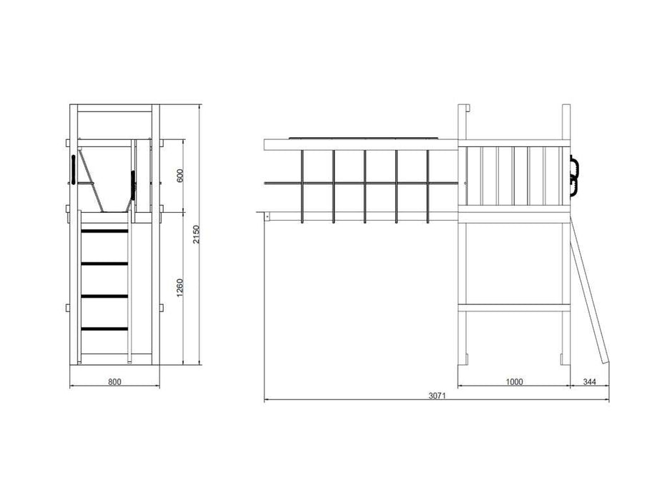 Tour de jeu «Bridge», y compris le bleu glissant, 559x493x254cm (bxtxh)