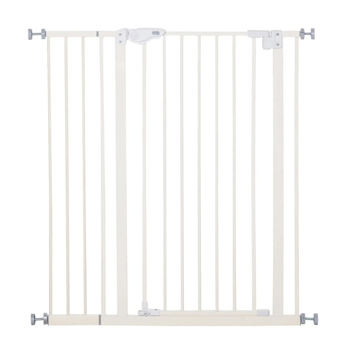 Grilles circulaires pour chiens verrouillez automatiquement sans forage blanc, 97,5x104.1cm