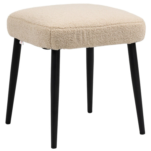 Hocker Sitzhocker Teddy Fusshocker Beige, 42x42x47cm