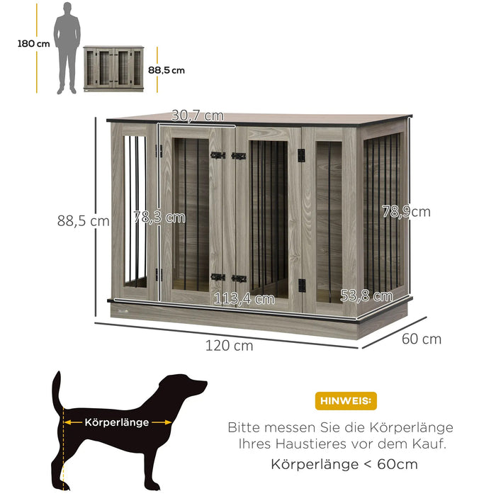 Dog Cage Box Dog Box Partition rimovibile, 120x60x88,5 cm