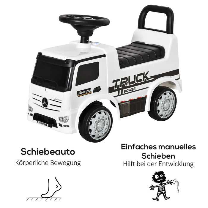 Licencié le véhicule à glissière par Mercedes Antos Truck Style avec léger, 62.5x28.5x45cm