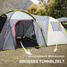 Campingzelt für 4-5 Personen zwei Innenräume herausnehmbare Bodenmatte Grau, 490x250x185cm