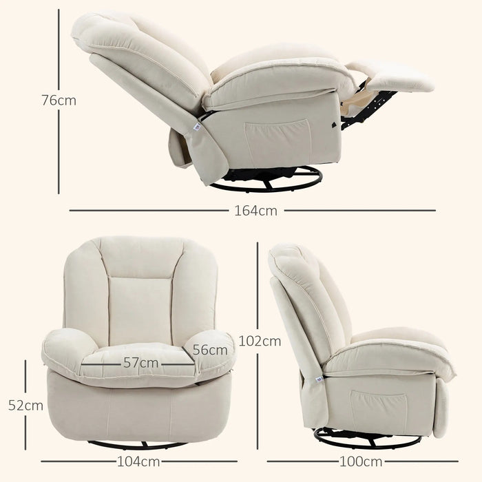 Détendez le fauteuil en fauteuil blanc réglable blanc, 104x100x102cm