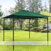 Ersatzdach für Gartenpavillon, 8 Wasserabflusslöcher, einfache Montage, Polyester, grün, 2,98x2,95m