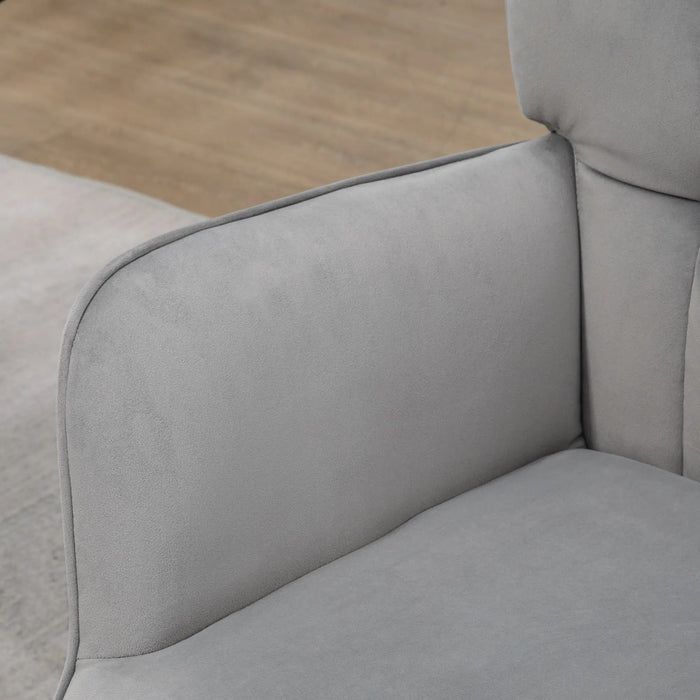 Détendez le fauteuil avec fauteuil ottoman avec tabouret de pied, set en 2 parties, gris