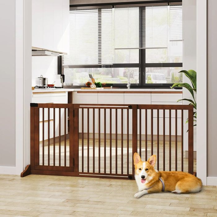 Grilles circulaires pour chiens Protection de porte Grilles Brown, 113-166x36x71cm