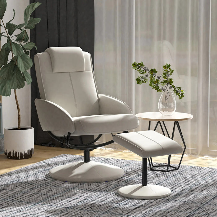 Détendez le fauteuil en fauteuil télévisé Armchair Armchair 360 ° rotatif avec repose-pieds gris 78 × 71 × 101 cm