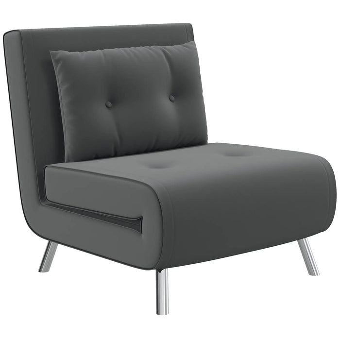 Lying chair sleeping armchair with lying function linen look dark gray, 77x88x83cm