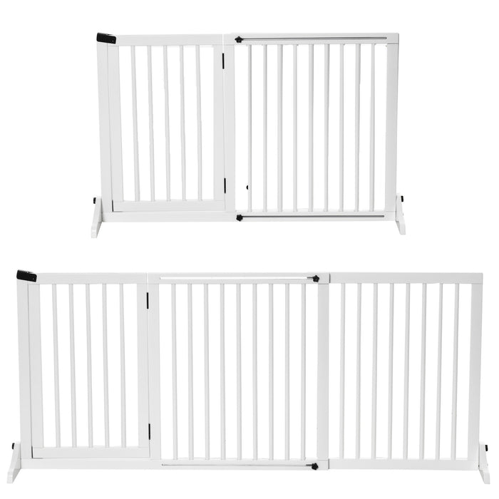 Gates de magasin pour chiens Protection de porte Grilles blanc, 113-166x36x71cm