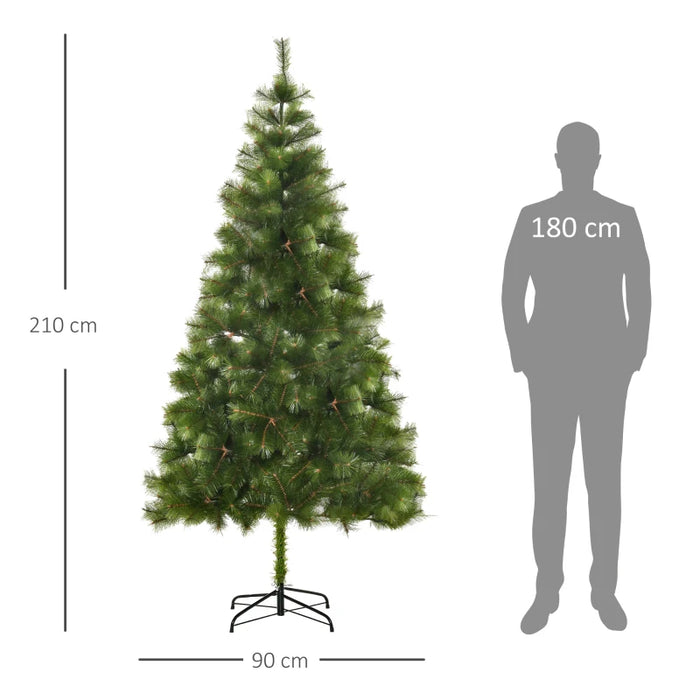 Arbre de Noël avec support en métal - 210 cm