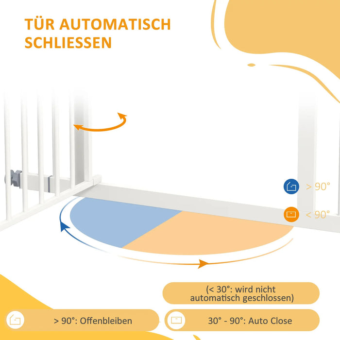 Protection d'escalier Correau Protection de chien Grille Fermeure automatique Blanc, 100x4x76cm