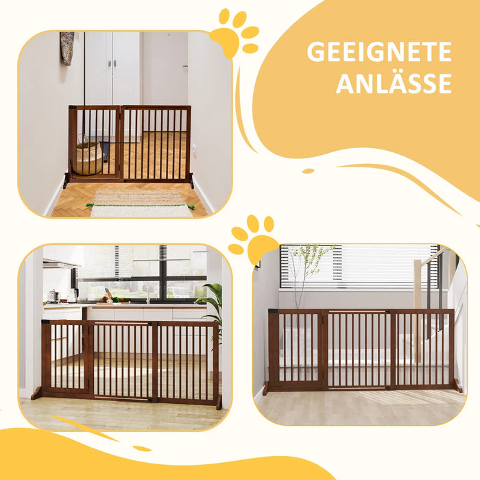 Grilles circulaires pour chiens Protection de porte Grilles Brown, 113-166x36x71cm