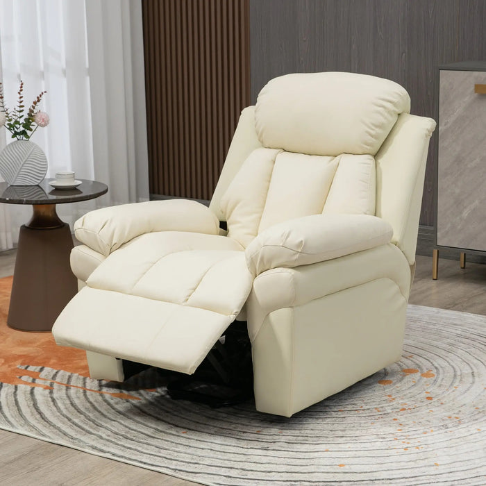 Détendez le fauteuil avec un support - UP, y compris repose-pieds et télécommande de la tête de la télécommande crème blanche, 93x96x105cm