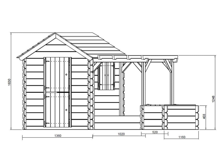 Spielhaus Children's Play House 'Fly', y compris Sandpit et Pergola, 290x116x163cm (BXTXH)