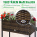 Poly Rattan Hochbeet Blumenkasten mit Füssen Blumentopf mit Ablage Braun, 70x30x70cm