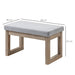 Fussbank im Skandi-Design Sitzhocker Fusshocker Grau + Natur, 68x38x42cm