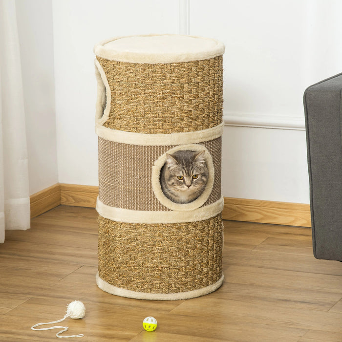 Scratch Bin, Cat Scratching Post pour les niveaux de chats 3 avec une peluche de sisal, hauteur 70 cm