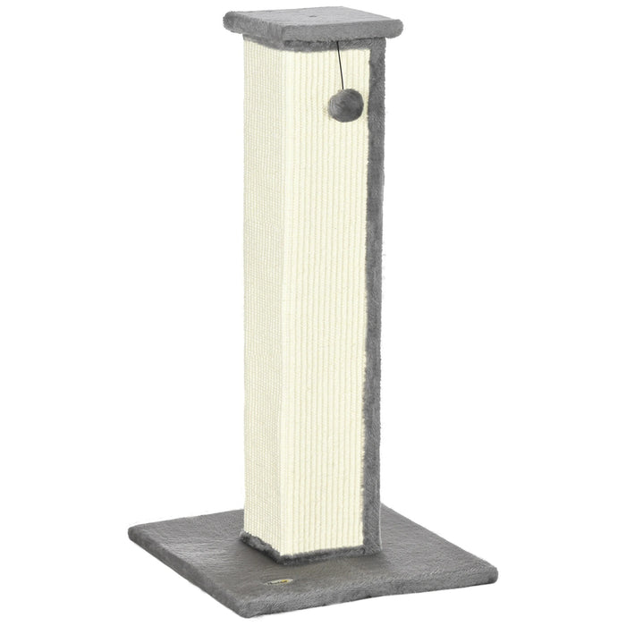 Kratzbaum Cat Tree, y compris la balle de jeu, la peluche, le sisal, la crème + gris, 41x41x81cm